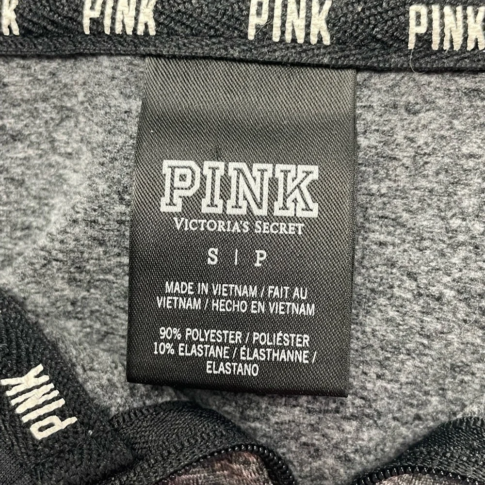 PINK Victoria's Secret 1/4 Zip Sweatshirt Black Heathered Small